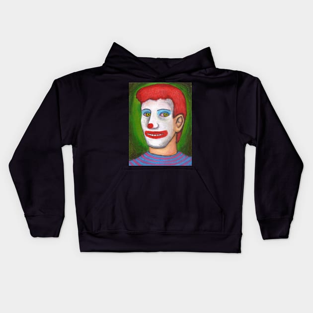 Clown Selfportrait Kids Hoodie by Majenye